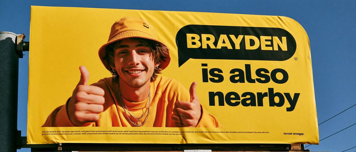 Brayden is also nearby billboard