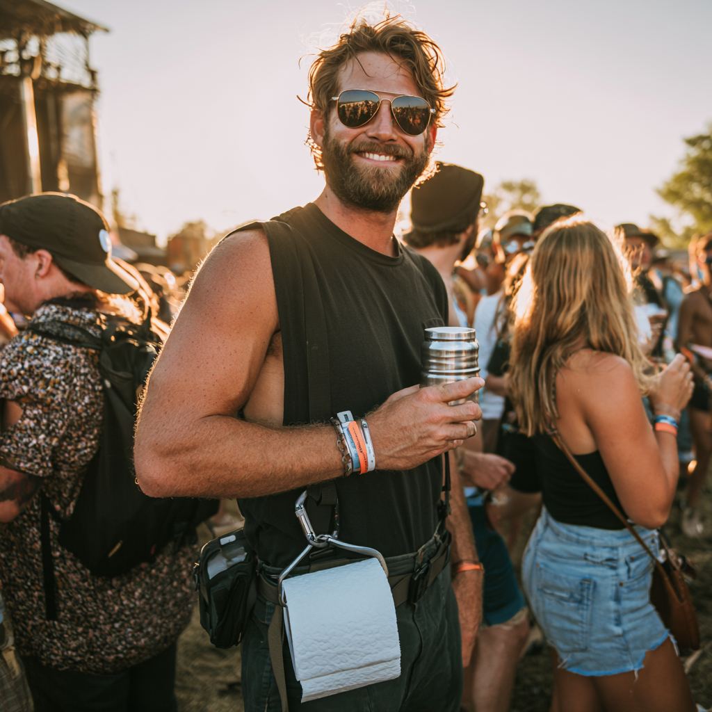A full roll, carabiner-mounted, proudly visible